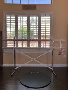 Ballet Barre, Free Standing Frame, WITH Adjustable Single or Double-Solid Wood Barres - Dazzled-distributors
